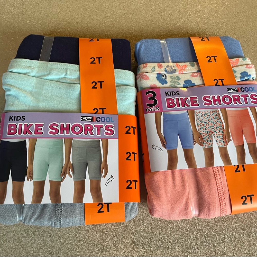 Brand New Toddler Girls size 2T Bike Shorts 6-Pack